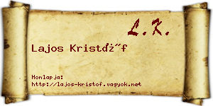 Lajos Kristóf névjegykártya