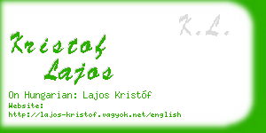 kristof lajos business card